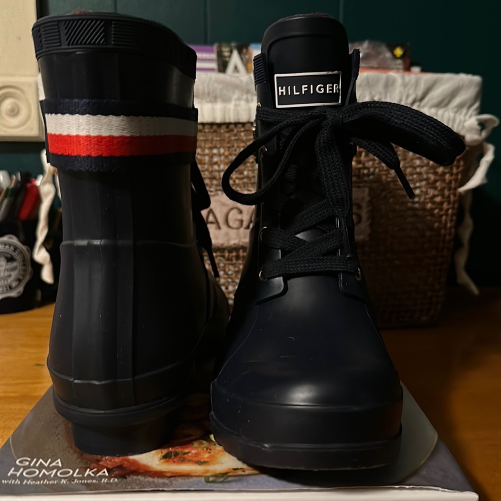 Womens Tommy Hilfiger Laced Rain Boots